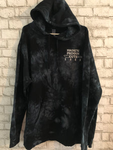 Black custom dye wolf logo pullover