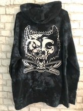 Cargar imagen en el visor de la galería, Black custom dye wolf logo pullover